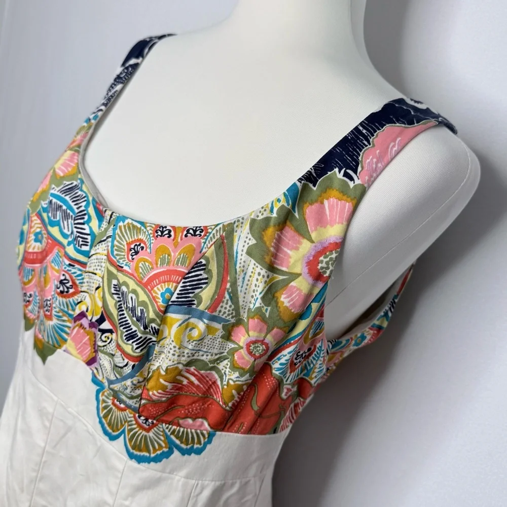 Nine West Colorful Floral Midi Dress Fit to Flare